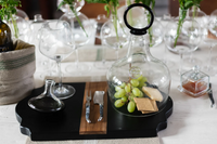 Small Glass Cloche Food Cover, Black Ring Handle