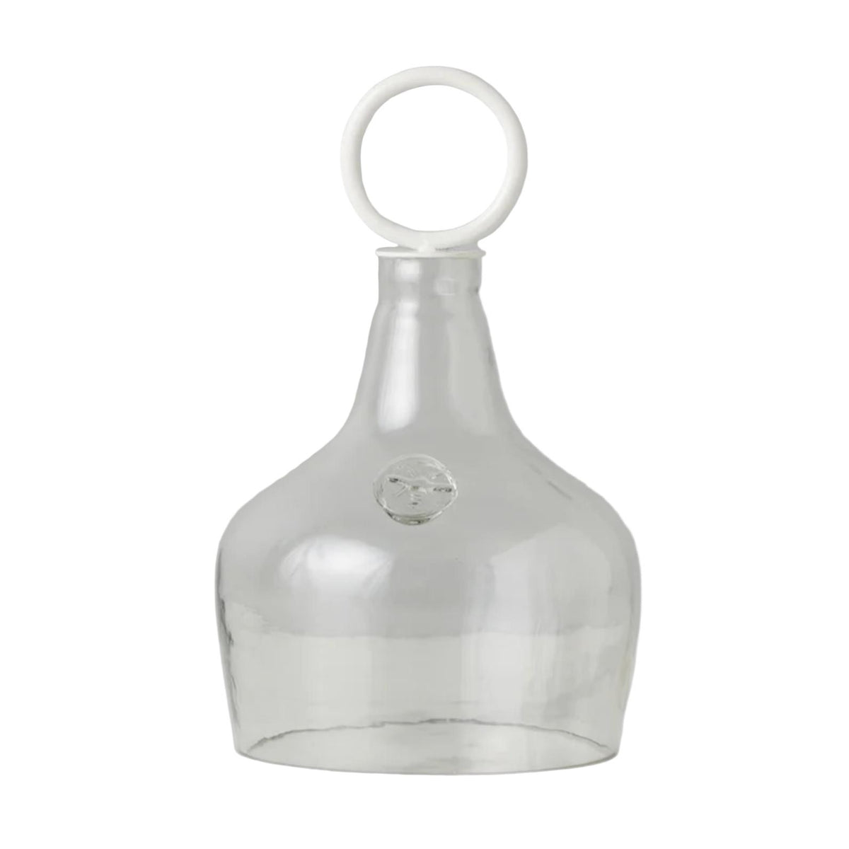 Small Glass Cloche Food Cover, White Ring Handle | Bone & Brass