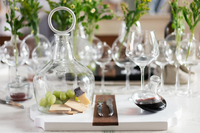 Small Glass Cloche Food Cover, White Ring Handle