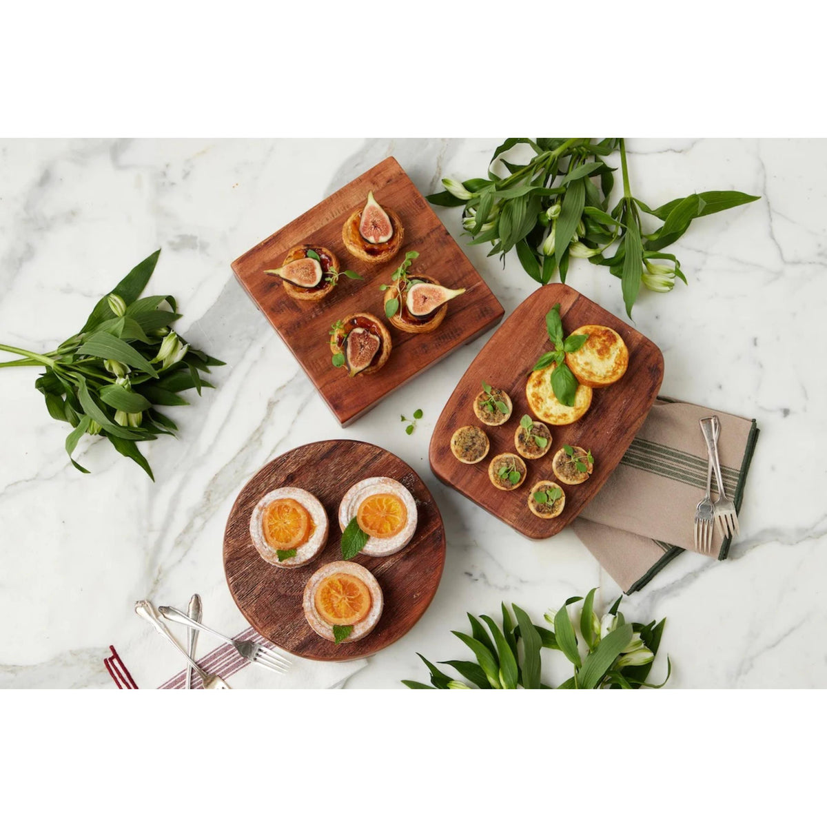 Classic Small Rectangle Trivet Riser - Board Side View | Bone & Brass