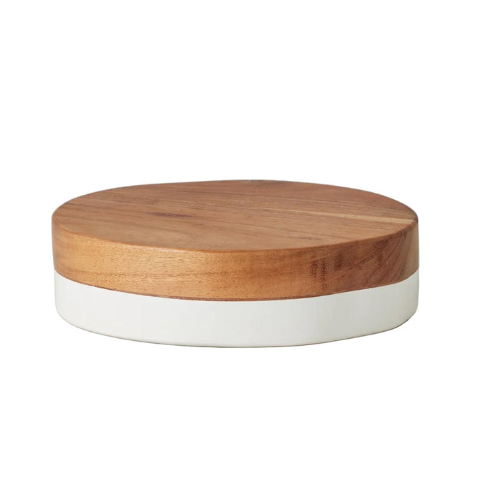 Small White Mod Block Serving Board | Bone & Brass
