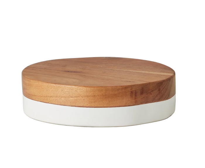 Small White Mod Block Serving Board