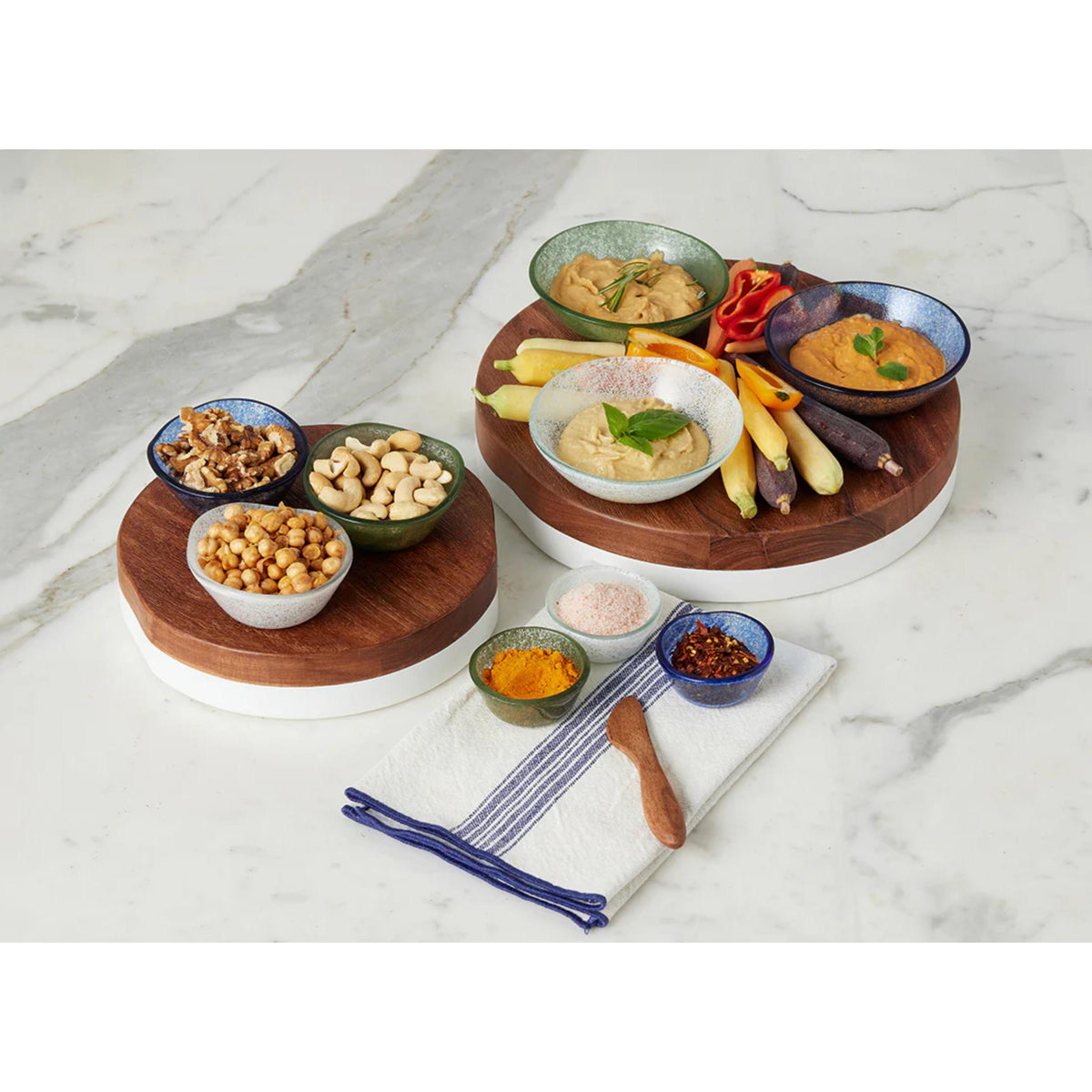 Medium White Mod Block Serving Board - Trivet Detail | Bone & Brass
