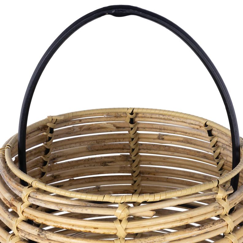 Monica Bamboo Hurricane - Candle Holder Side View | Bone & Brass
