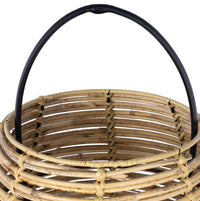 Monica Bamboo Hurricane - Candle Holder Side View | Bone & Brass