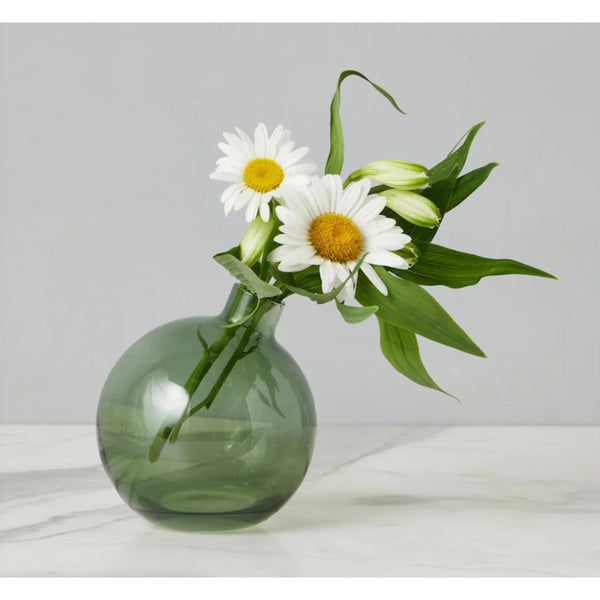 Green Glass Bud Vase