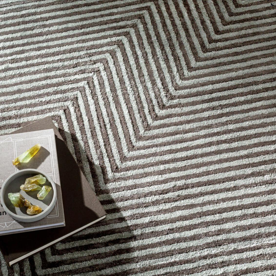 Charcoal Grey Striped Rug - Rug Detail | Bone & Brass