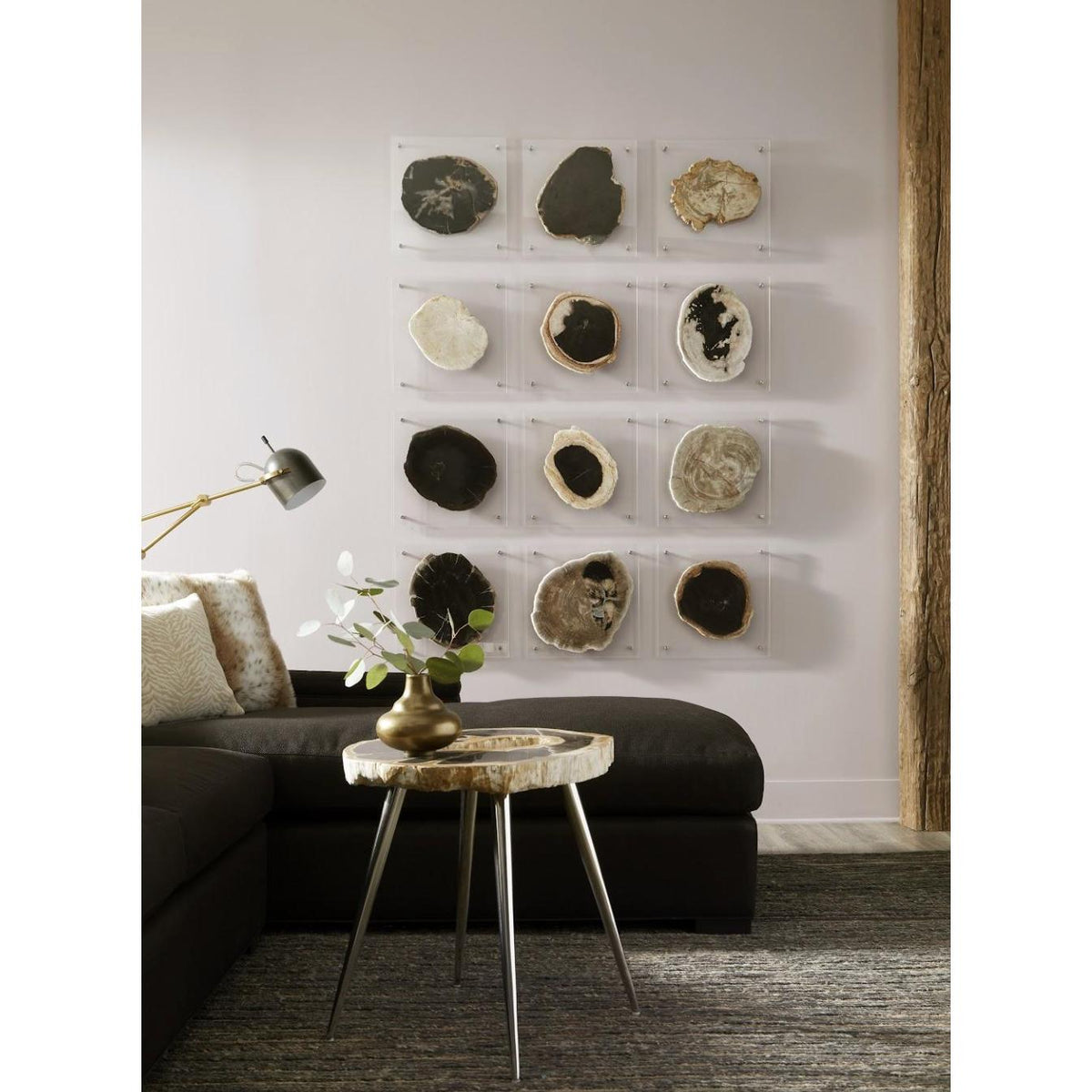 Floating Petrified Slice Wall Art - Wall Decor Detail | Bone & Brass
