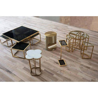 Liam Gold Leaf Drink Table - Table Side View | Bone & Brass