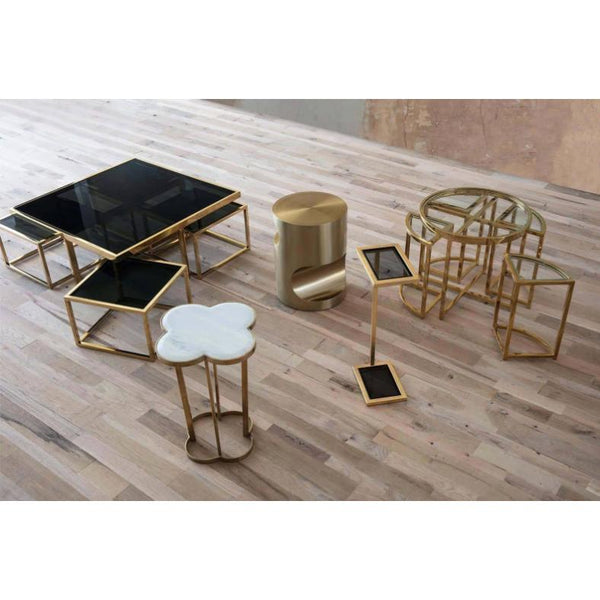 Liam Gold Leaf Drink Table - Table Side View | Bone & Brass