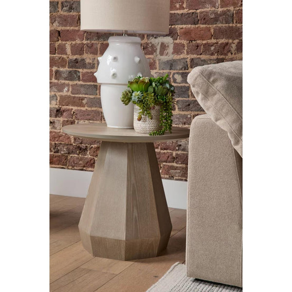 Coulter Natural Gray End Table - Table Side View | Bone & Brass
