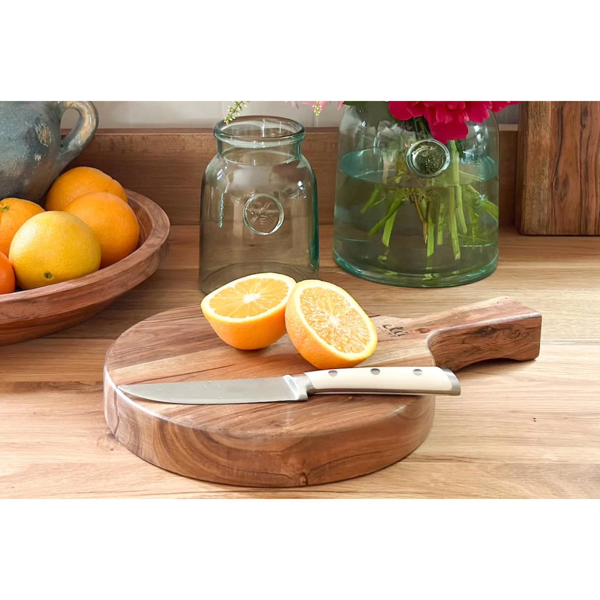 Italian Wood Cutting Board Bowls - Board Top View | Bone & Brass