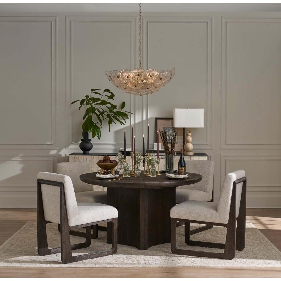 Holly Disc Chandelier Clear Smoke Glass - Chandelier Detail | Bone & Brass