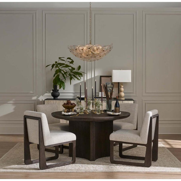 Holly Disc Chandelier Clear Smoke Glass - Chandelier Detail | Bone & Brass