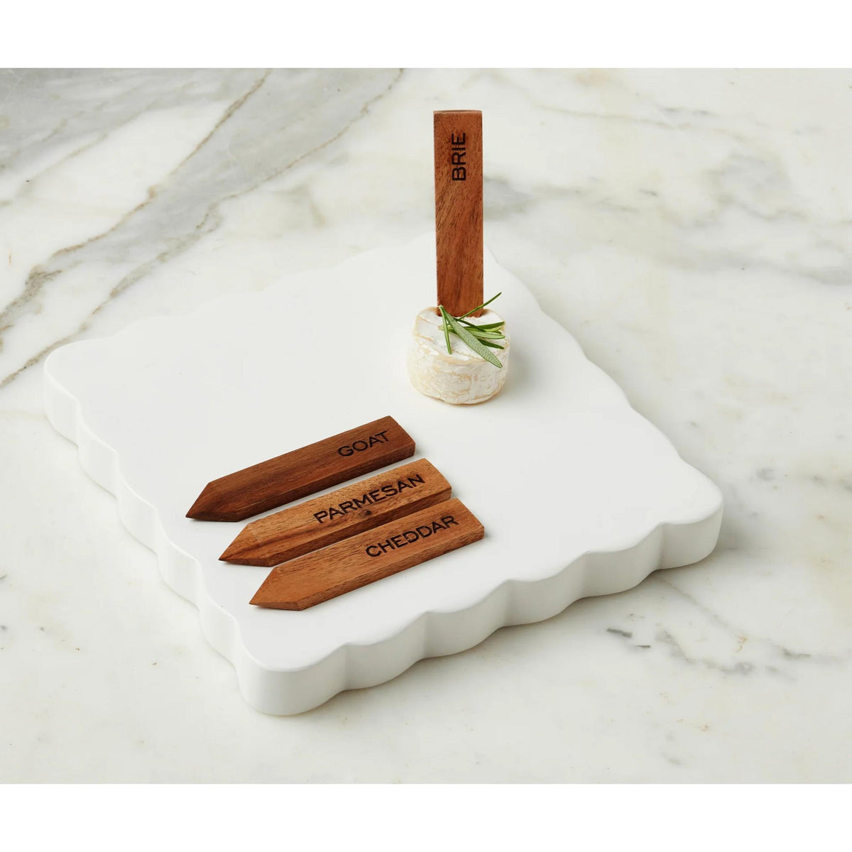 Square Scalloped Charcuterie Boards - Board Top View | Bone & Brass