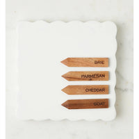 Square Scalloped Charcuterie Boards - Board Side View | Bone & Brass