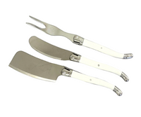 White French Laguiole Cheese Spreader, Fork & Cleaver