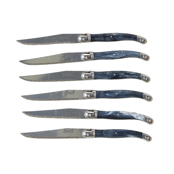 Grey French Laguiole Steak Knives Set | Bone & Brass
