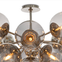 Shine Flush Mount Chandelier, Polished Nickel