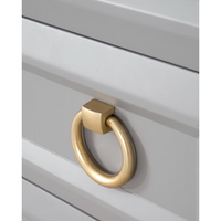 Azure Dove Gray Dresser, White Marble Top