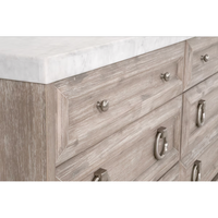 Azure Natural Gray Dresser, White Marble Top