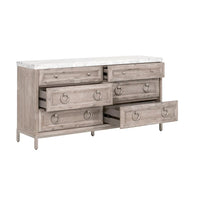 Azure Natural Gray Dresser, White Marble Top - Dresser View | Bone & Brass