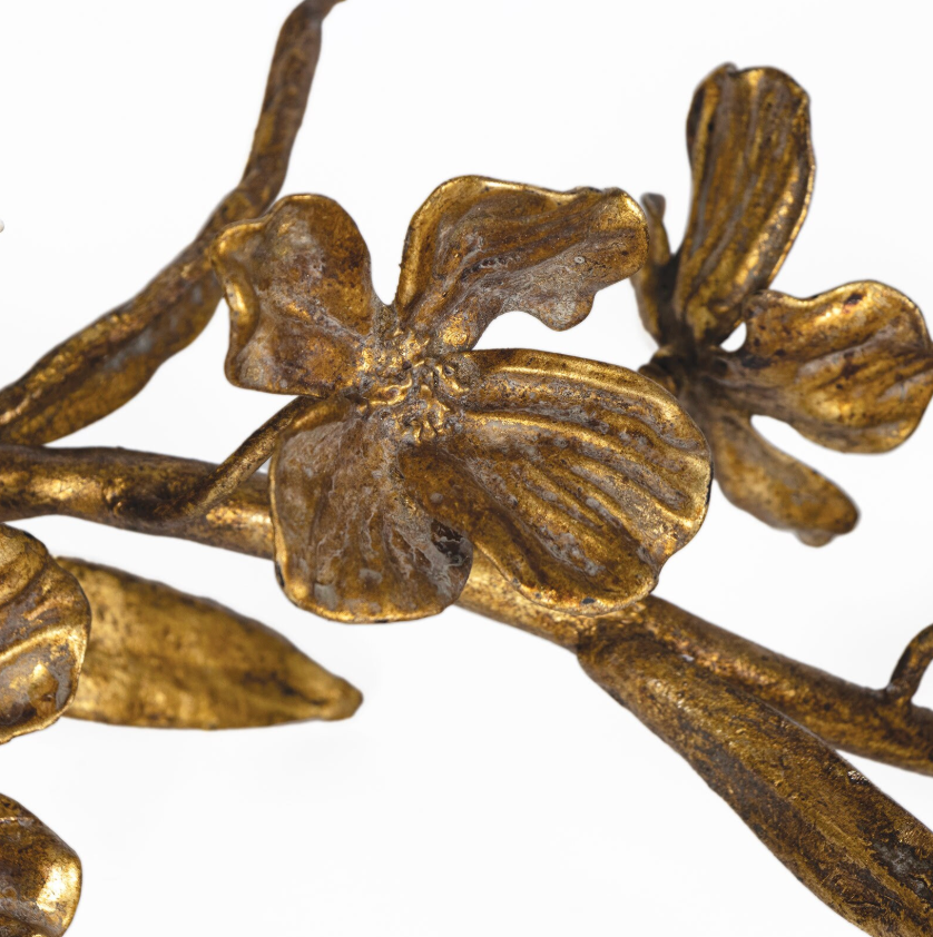 Dogwood Brass Sprig Decorative Decor
