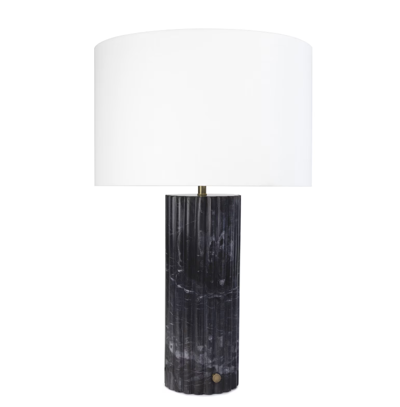 Tambour Black Marble Table Lamp