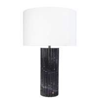 Tambour Black Marble Table Lamp