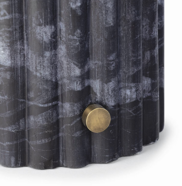 Tambour Black Marble Table Lamp