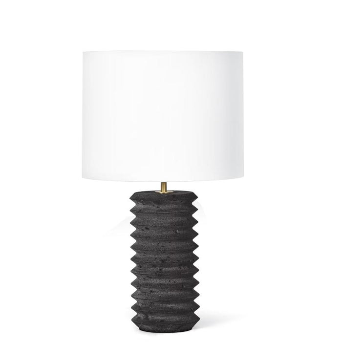 Noir Black Travertine Lamp | Bone & Brass