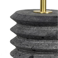 Noir Black Travertine Lamp - Lamp Base Detail | Bone & Brass