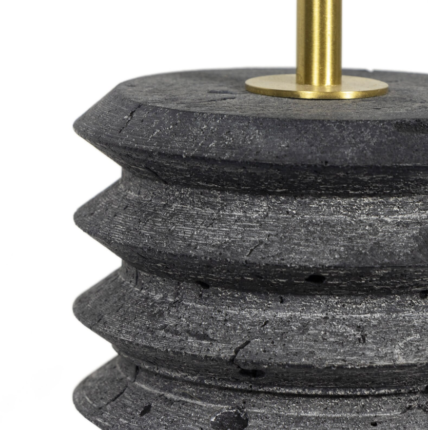 Noir Black Travertine Lamp