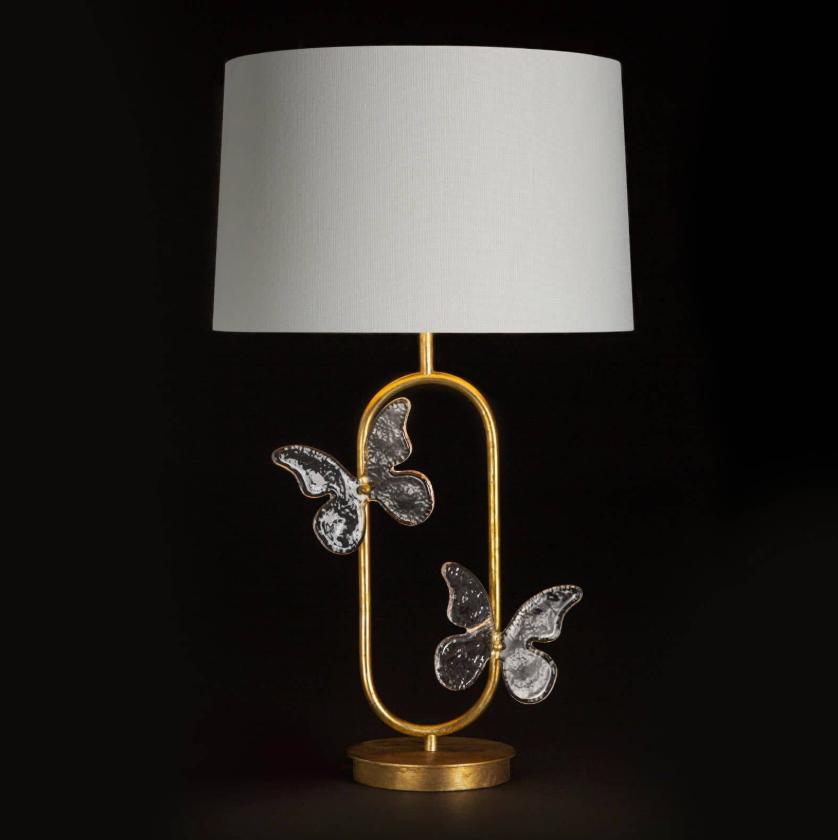 Monarch Gold Leaf Table Lamp - Lamp Base Detail | Bone & Brass