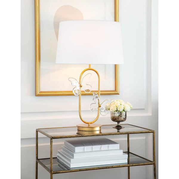 Monarch Gold Leaf Table Lamp - Lamp Detail | Bone & Brass