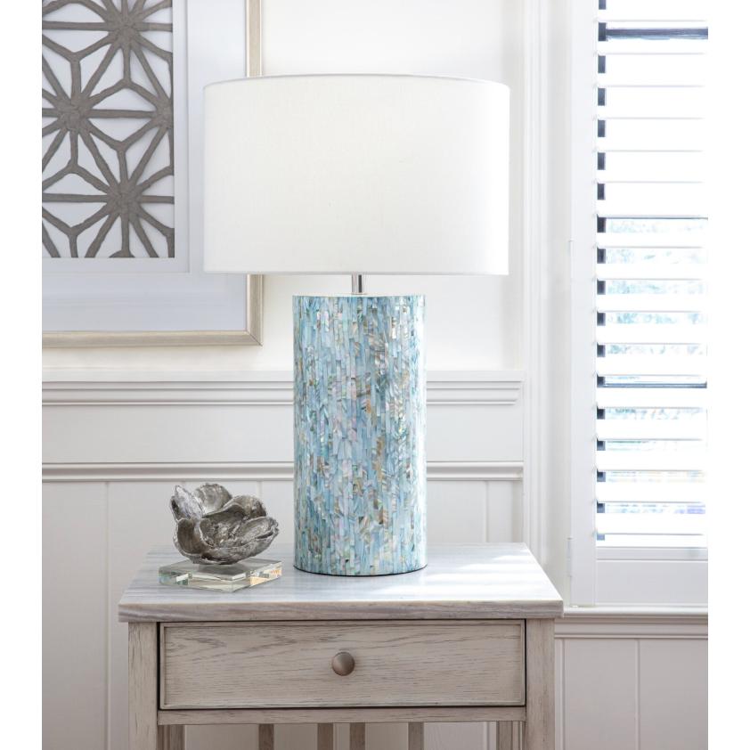 Layla Blue Mother Pearl Table Lamp - Lamp Detail | Bone & Brass