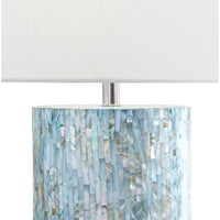 Layla Blue Mother Pearl Table Lamp - Lamp Base Detail | Bone & Brass