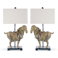 Dynasty Horse Table Lamp, Pair