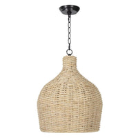 Campagna Wicker Pendant | Bone & Brass