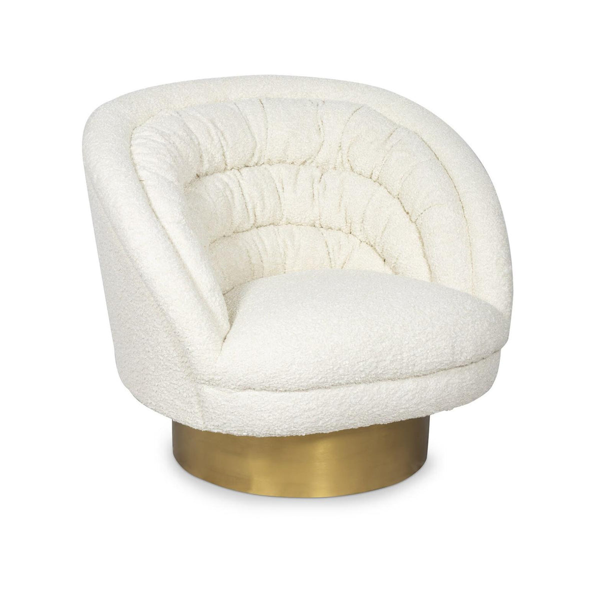 Gigi Ivory Boucle Chair | Bone & Brass