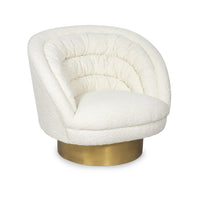 Gigi Ivory Boucle Chair | Bone & Brass