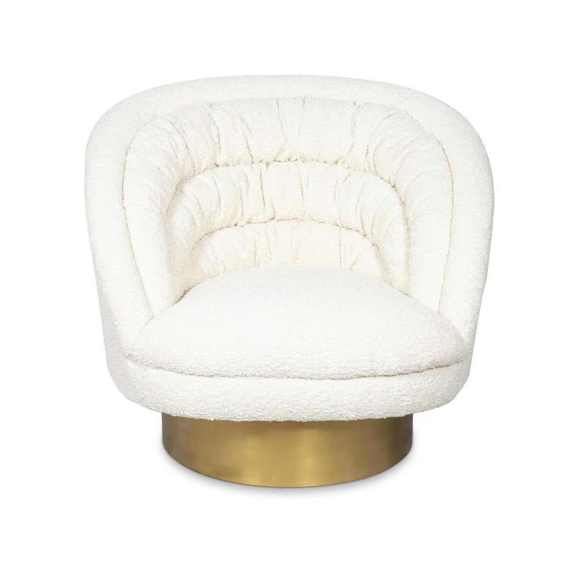 Gigi Ivory Boucle Chair - Chair Side View | Bone & Brass