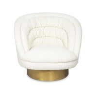Gigi Ivory Boucle Chair - Chair Side View | Bone & Brass