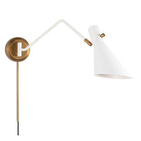 Spyder White & Brass Single Arm Sconce | Bone & Brass