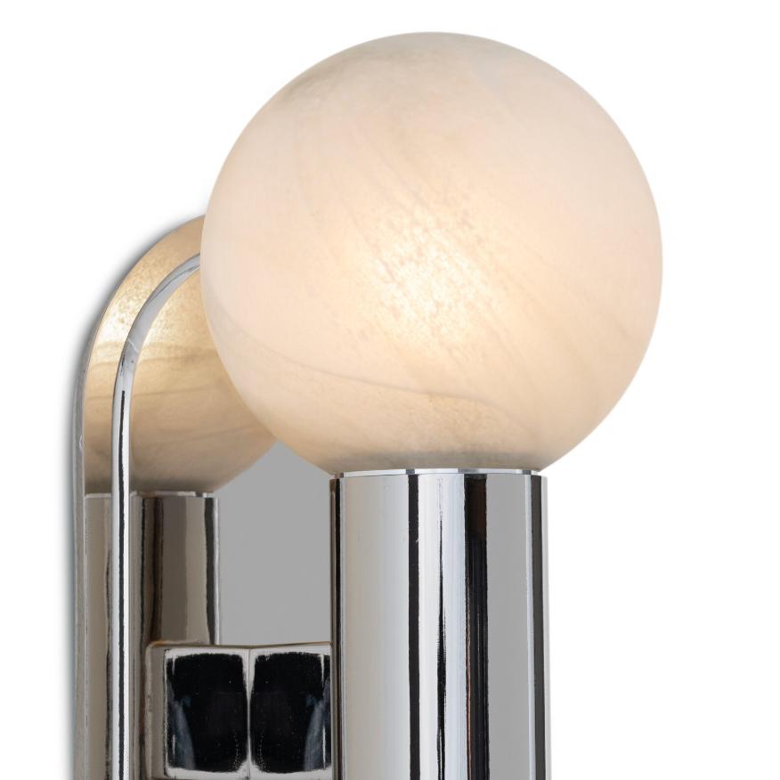 Dion Polished Nickel Sconce - Sconce Installed | Bone & Brass