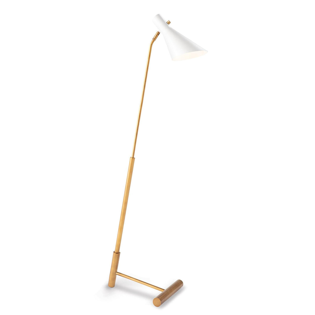 Spyder White & Brass Floor Lamp | Bone & Brass