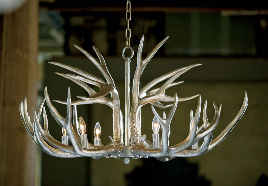 Antler Silver Leaf Chandelier