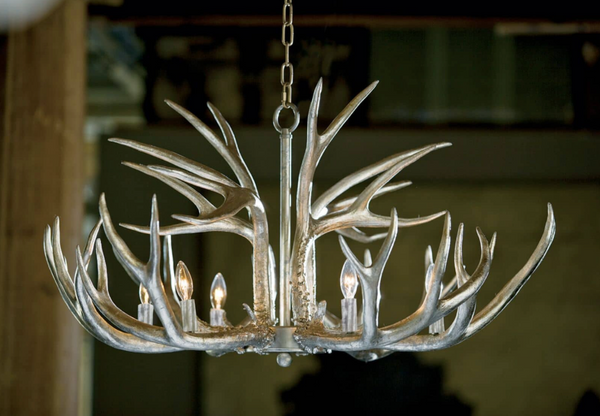 Antler Silver Leaf Chandelier