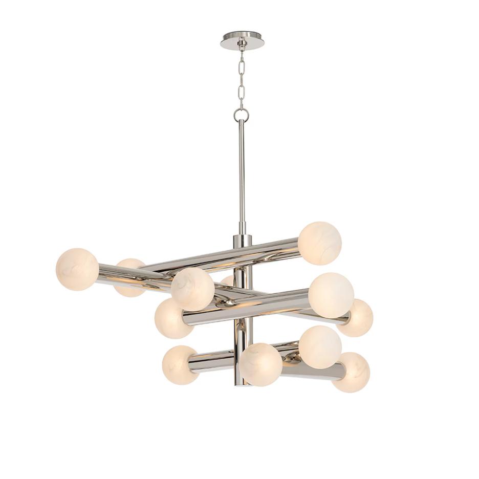 Dion Polished Nickel Chandelier | Bone & Brass