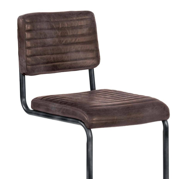 Dylan Distressed Brown Bar Stool Set 2 - Stool Side View | Bone & Brass